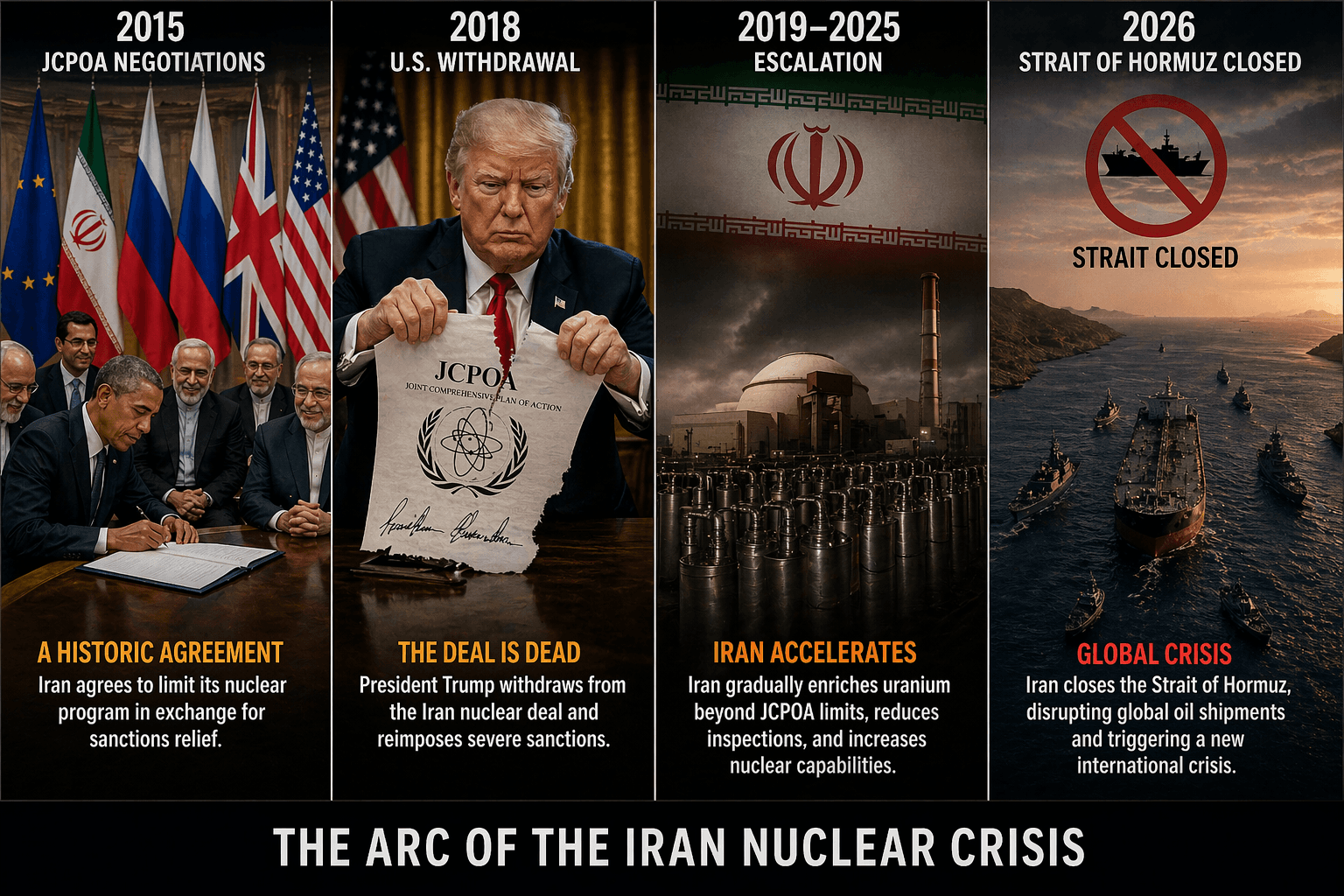 Iran Crisis 2026 Explained: From the JCPOA Nuclear Deal to Operation Epic Fury and the Strait of Hormuz Standoff